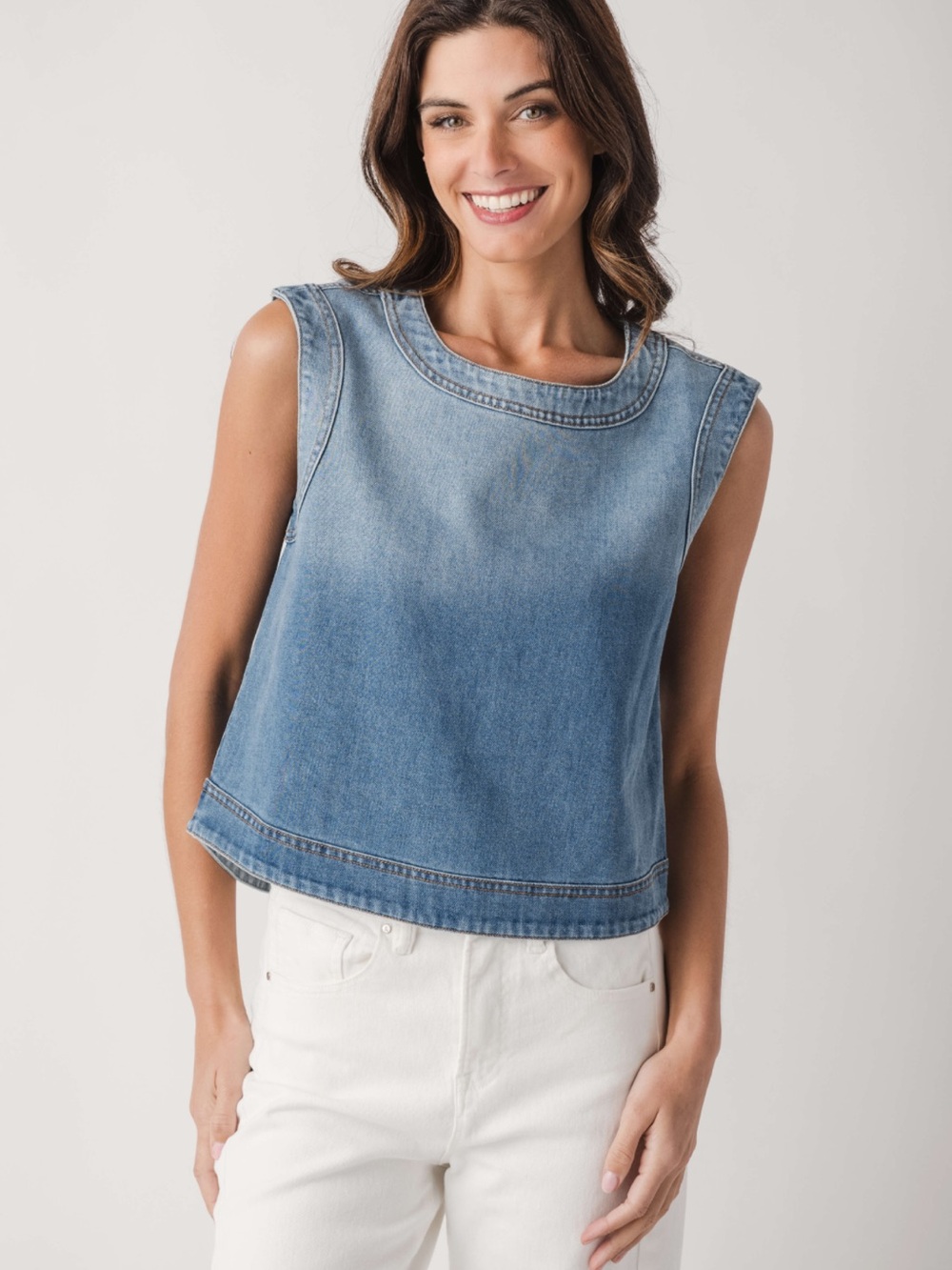Fate Sleeveless Denim Tank